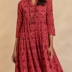 Printed Anarkali Kurta (Maroon)